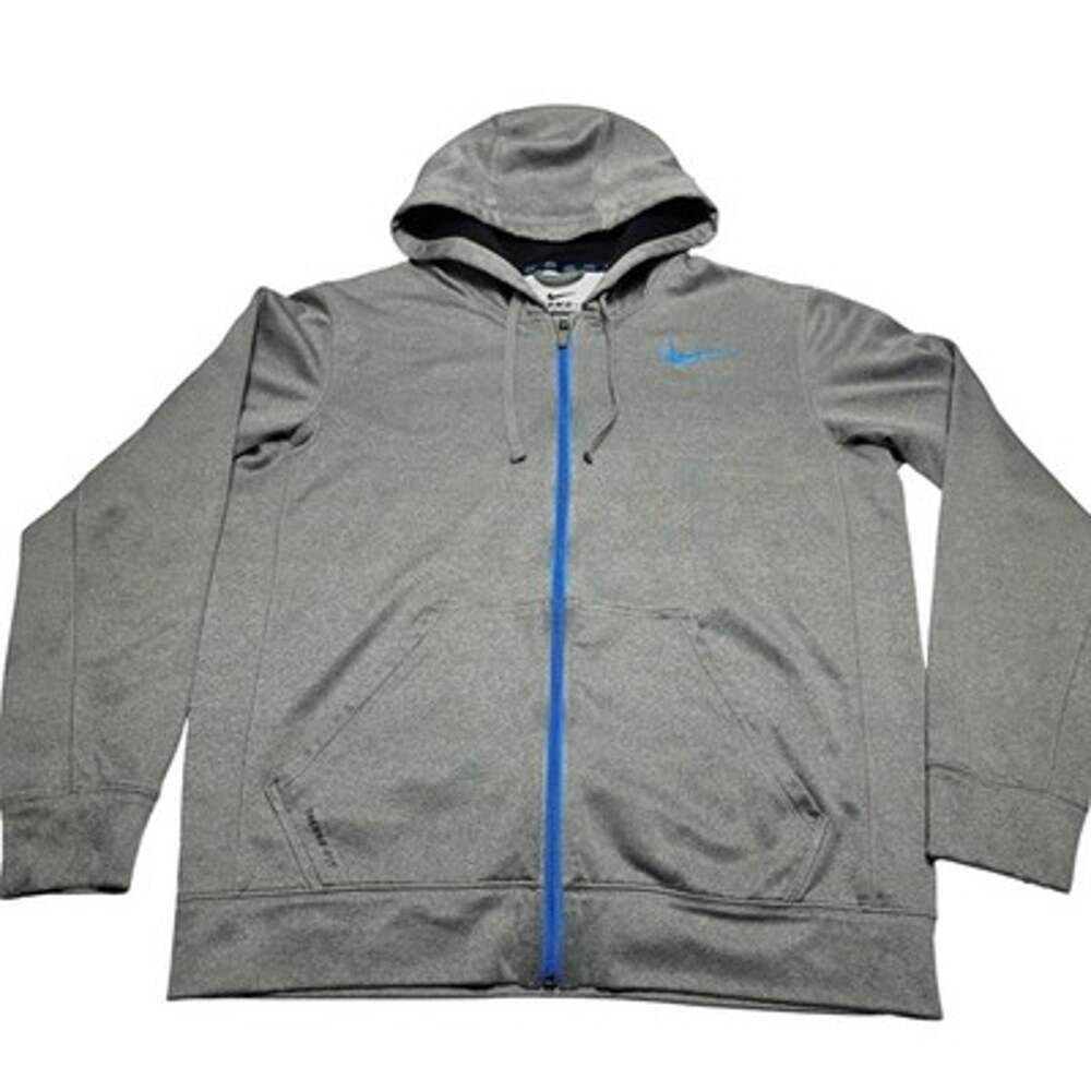 Nike Therma Fit Zip Up Hoodie Detroit Lions Colors 465786-064 Men's Medium